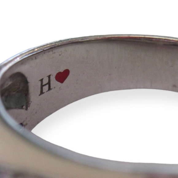 CZ And White Enamel Ring Pink Cubic Zirconia Sterling Silver - Picture 8 of 8